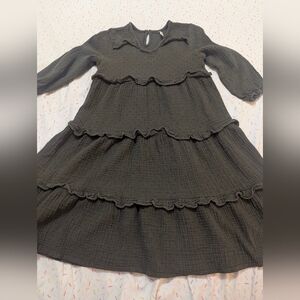 Rylee + Cru Mabel Army Green Swiss Dot Dress